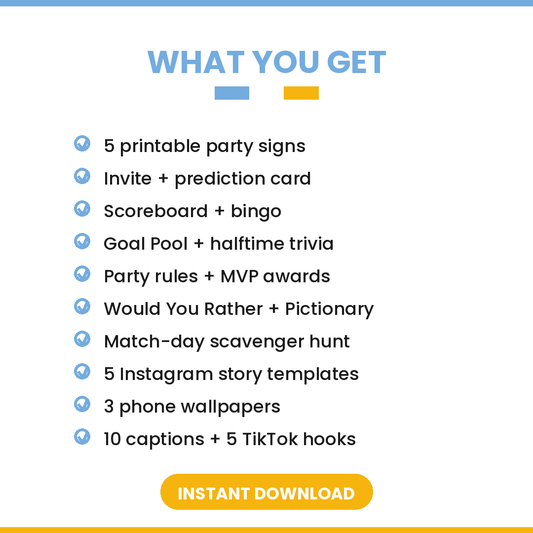Argentina Soccer Fan Party Kit — Printable Watch Party Decorations & Games