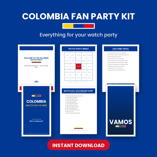 Colombia Soccer Fan Party Kit — Printable Watch Party Decorations & Games